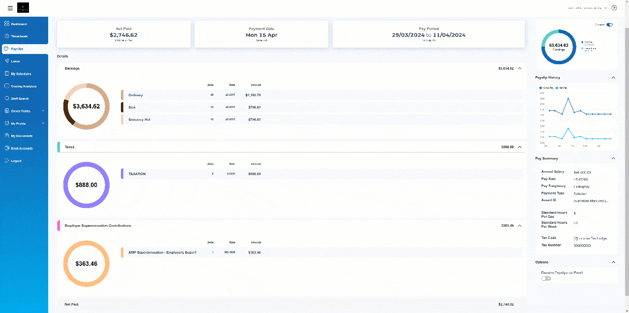 Interactive Payslip Animation